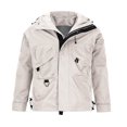 thumbnail image 1 of Pisexur Veste Coupe-Vent Homme Décontractée Unie à Multiples Poches à Capuche à Fermeture Éclair Garde au Chaud à Manches Longues Veste de Randonnée Homme Imperméable Grande Taille Vestes pour Hommes, 1 of 8