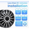 thumbnail image 2 of Alpena Austin Black & Silver Wheel Covers – Set of 4, European-Made Hubcaps – 16-Inch Universal Fit, 2 of 8