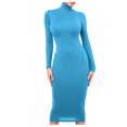 thumbnail image 2 of Gspmoly Robes pour Femmes, Mode Femme Robe Longue Ajustée à Col Montant à Manches Longues Robe de Couleur Unie Robes de Soirée pour Femmes Offres des Fêtes, 2 of 8