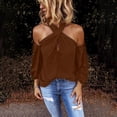 thumbnail image 2 of Pompotops Chemise à Manches Longues Unie Sans Dos pour Femmes, Mode, Décontractée, Sans Bretelles, Hauts pour Femmes en Solde, 2 of 6