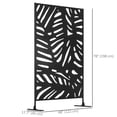 thumbnail image 3 of Outsunny Metal Outdoor Privacy Screen with Stand for Garden Backyard Black, 3 of 10