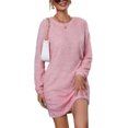 thumbnail image 1 of LUXUR Robe Chandail pour Femmes Chandail en Peluche Chandail à Manches Longues Mini Robes Ample en Molleton Rose P, 1 of 4