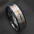 thumbnail image 2 of Fashion Men Matte Stripe Titanium Steel Band Ring Wedding Party Jewelry Gift, 2 of 5
