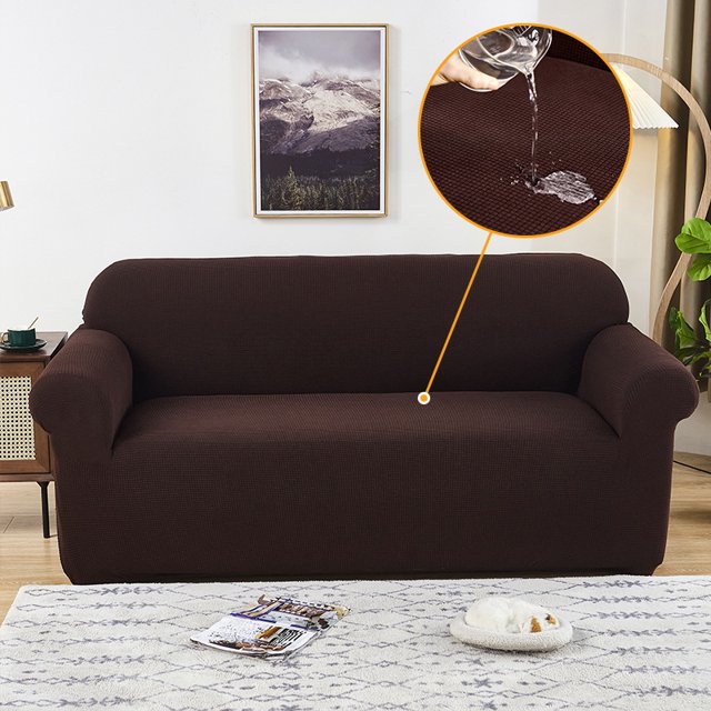 Stretch Sofa Slipcover Sofa Cover Furniture Protector Couch Soft with Elastic Bottom With Jacquard Fabric Small Checks Couch Covers