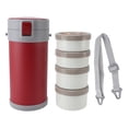 thumbnail image 2 of 2.9L Stackable Stainless Steel Thermal Compartment, Safe Leakproof Stackable Lunch Box with Strap Handle, Double Layer Vacuum Insulation Food Jar for School Office, 2 of 7