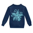 thumbnail image 4 of MEZZALL Sweat à Capuche à Manches Longues Imprimé Fleuri Mode Décontractée pour Filles, Bleu Foncé, 8-9 Ans, 4 of 7
