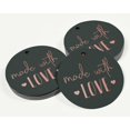 thumbnail image 3 of Inkdotpot Pack Of 50 Made With Love Text Favor Paper Tags Craft Real Rose Gold Foil Hang Tags, 3 of 6