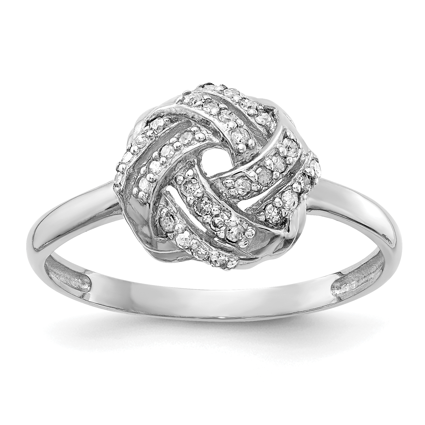 Bague en Or Blanc 10K Collection Tiara Polie Diamond Taille 7