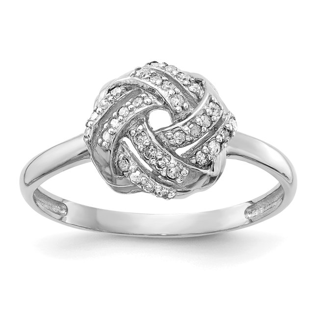 10K Tiara Collection White Gold Polished Diamond Ring Size 7
