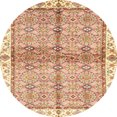 thumbnail image 1 of Ahgly Company Indoor Round Abstract Orange Oriental Area Rugs, 3' Round, 1 of 6