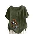 thumbnail image 1 of Birdeem T-Shirt Ample Décontracté d'Été pour Femme à Col Rond, Manches Courtes, à Imprimé Floral, 1 of 5