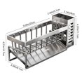 thumbnail image 2 of Kitchen Sink Organizer Rack, Multifunctional Sink Caddy Sponge Holder with Drain Tray and Towel Bar, Punch Free Countertop Storage Shelf for Dish Soap, Brushes, and Cleaning Supplies, 2 of 6