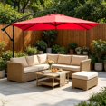 thumbnail image 1 of Outdor Cantilever Replacement Rectangle Patio Parasol With Protective For Garden Yard Market, 1 of 5