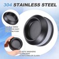 thumbnail image 3 of Uxcell Round Sliding Glass Door Handle 304 Stainless Steel Back-to-Back Black 2.3", 3 of 7