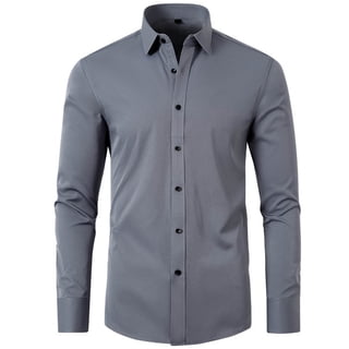 walmart mens dress shirt Men's Basic Men's Shirt Regular Fit Solid Casual Button Down Shirts Dress Shirt Regular Fit Long Sleeve Stretch Shirts Tops Summer Fall Beach Wedding Shirt crafted in comfortable poplin fabricsure to become a wardrobe favorite to reach for over and over Mens Shirts in Mens Shirts