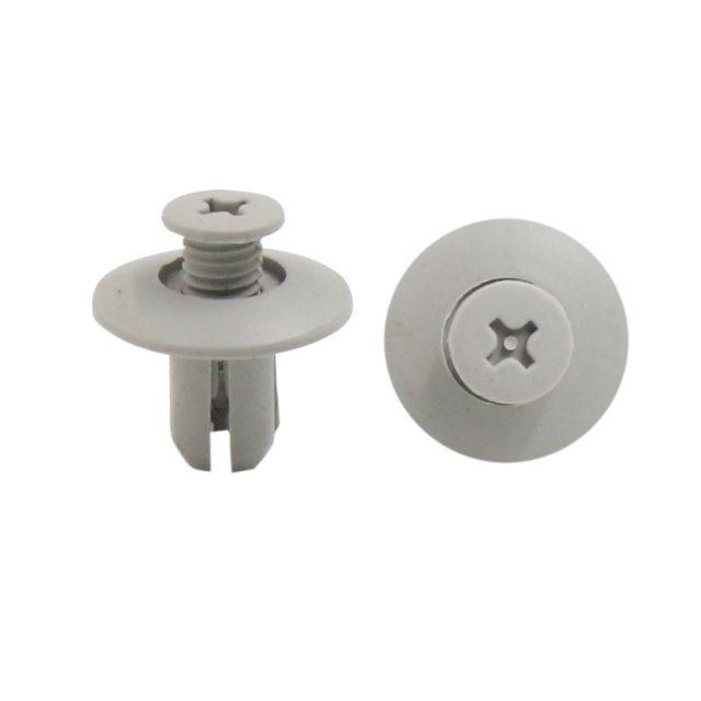 Unique Bargains 100 Pcs Gris 8mm Dia Trou Pare-Chocs de Voiture Type Poussoir Clips en Plastique Rivets Attache