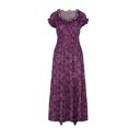 thumbnail image 3 of SMihono Robes d'Été Bohémiennes Femmes Grande Taille Mode Femmes Chiffon Été Décontracté Imprimé Col en V Manches Courtes Robe Longue, 3 of 7