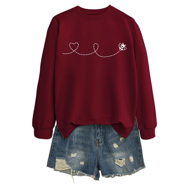 Chandails à Capuchon pour Femmes Chandail à Capuche Femme Manches Longues Col Rond Chandail en Molleton Décontracté Imprimé Chandail-Over Haut Tenue Quotidienne T-Shirt Blouse Automne Hiver Vêtements Décontractés Automne Veste