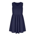 thumbnail image 5 of Gspmoly Robe pour Femmes, Robe Sans Manches à Grand Ourlet avec Ceinture Unie pour Femmes, Col en V, Poche, Robe Courte, Robe de Cocktail jusqu'à 60 % de Rabais, 5 of 5