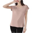 thumbnail image 1 of FRSASU T-Shirt de Sommeil Uni pour Femme Haut de Pyjama à Col en V Kaki, 1 of 8