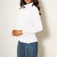 thumbnail image 5 of Lenpel Women's Turtleneck Sweaters Lightweight Long Sleeve Slim Ribbed Knit Pullover Tops Fall Fashion Outfits(White,Medium), 5 of 5