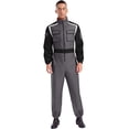 thumbnail image 1 of Aislor Salopette pour Homme Mécanicien Halloween Pilote de Course Pompier Cosplay Combinaison Fermeture Éclair devant Combinaisons Gris TG, 1 of 4