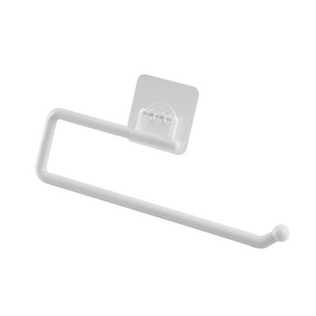 ERK 1Pcs No Punching Wall Mounted Paper Rack White Purpose Roll Paper Holder For Bathroom Kitchen Living Space Saving Storage And Item Organizer