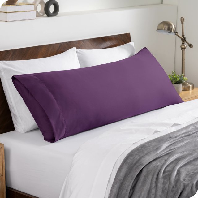 Bare Home Taie d'Oreiller pour le Corps - Fermeture Enveloppe - Ultra Douce - Double Brossage - Prune