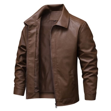 Mens Leather Jacket Motorcycle Black Biker Jackets Vintage Faux Leather Bomber Outwear Casual Lightweight
