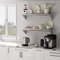 thumbnail image 1 of Stainless Steel Wall Shelf with Adjustable Backsplash & Brackets, Heavy-Duty Floating Metal Shelving for Kitchen, Garage and Utility Room, 1 of 8