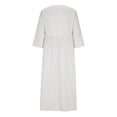thumbnail image 4 of Mceream Plus Size V-Neck Long Dress with Button Front, Flowy A-Line Cut, Soft Cotton Blend for Everyday Wear & Work – Elegant & Comfortable White M, 4 of 5