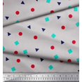 thumbnail image 3 of Soimoi Satin Silk Fabric Square,Dot & Triangle Geometric Print Sewing Fabric Yard 42 Inch Wide, 3 of 3