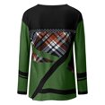thumbnail image 5 of Pompotops Women Geometric Print Round Neck Patchwork Pullover Long Sleeve Blouse T-shirt Tops, 5 of 5