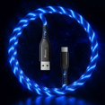thumbnail image 2 of 1M/3.3ft USB A TO Type C Flowing Charging Cable Data Cable Fast Charging Cable for Phones & Tablets Charging (Blue), 2 of 10