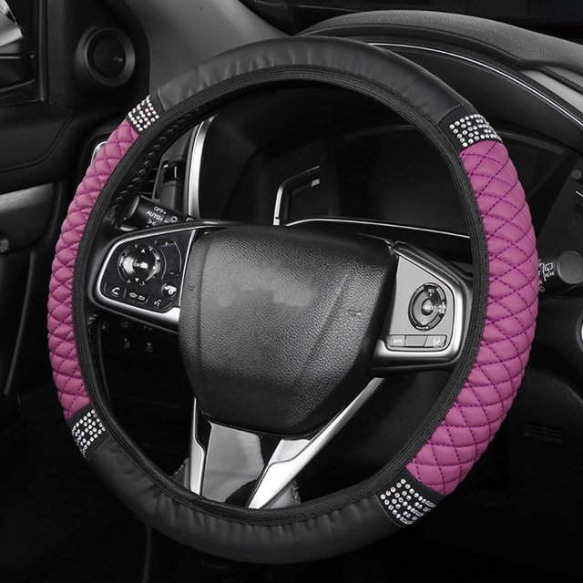 Universal 38 cm Bling Car Steering Wheel Cover Rhinestone Steering-Wheel Cover. D4W7