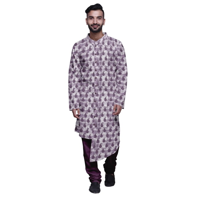 Atasi Ensemble Kurta Imprimé en Coton pour Hommes, Kurta Pyjama Décontracté de Designer, Vêtements