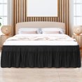 thumbnail image 2 of PiccoCasa Polyester Brushed Bed Skirt with Elastic Dust Ruffles 16" Drop, Full Black, 2 of 9