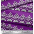 thumbnail image 3 of Soimoi Moss Georgette Fabric Leaves & Floral Block Printed Fabric 1 Yard 42 Inch Wide, 3 of 3
