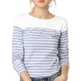 thumbnail image 1 of INSPIRE CHIC Blouse de Rentrée pour Femme à Rayures à Blocs de Couleur à Manches Longues T-Shirt Décontracté S Bleu Pâle, 1 of 8