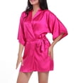 thumbnail image 2 of Mlkoz Women Clothing, Women's Color Ding Robe Bathrobe Color Light Summer Thin Short Cardigan Robe, Birthday Gifts, 2 of 4