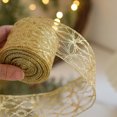 thumbnail image 4 of TIMIFIS Christmas Ribbon Wired Gold Christmas Tree Ribbon Glitter Christmas Wired Ribbons for Tree, Crafts,Gift Wrapping, Wreaths, Garland, Home Decor(2m), 4 of 5