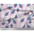thumbnail image 2 of Soimoi Moss Georgette Fabric Peacock Feather Print Sewing Fabric Yard 42 Inch Wide, 2 of 3