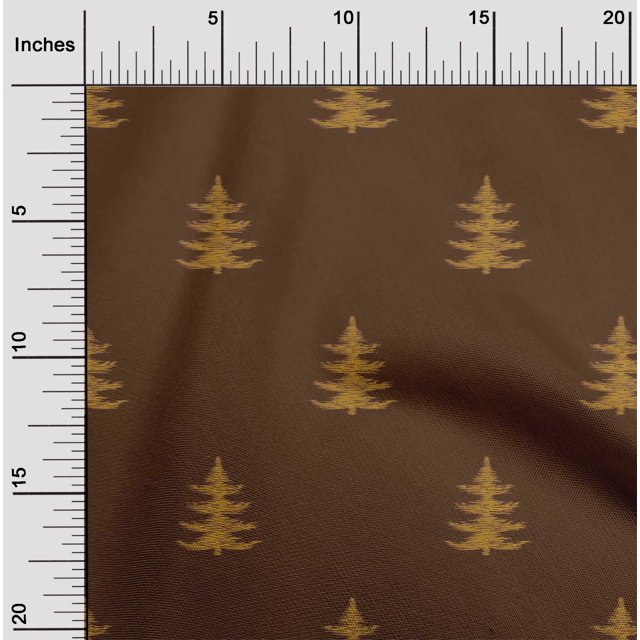 oneOone Viscose Chiffon Fabric Christmas Tree Ikat Printed Fabric 1 Yard 42 Inch Wide