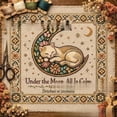 thumbnail image 3 of Moonlit Cat Floral Celestial Needlepoint Embroidery Kit DIY 10x10 Inch Art For Beginners And Expert, 3 of 6