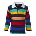 thumbnail image 1 of Sportoli Polo Rugby à Manches Longues en Coton à Larges Rayures pour Garçons - Multicolore (Taille 12), 1 of 7