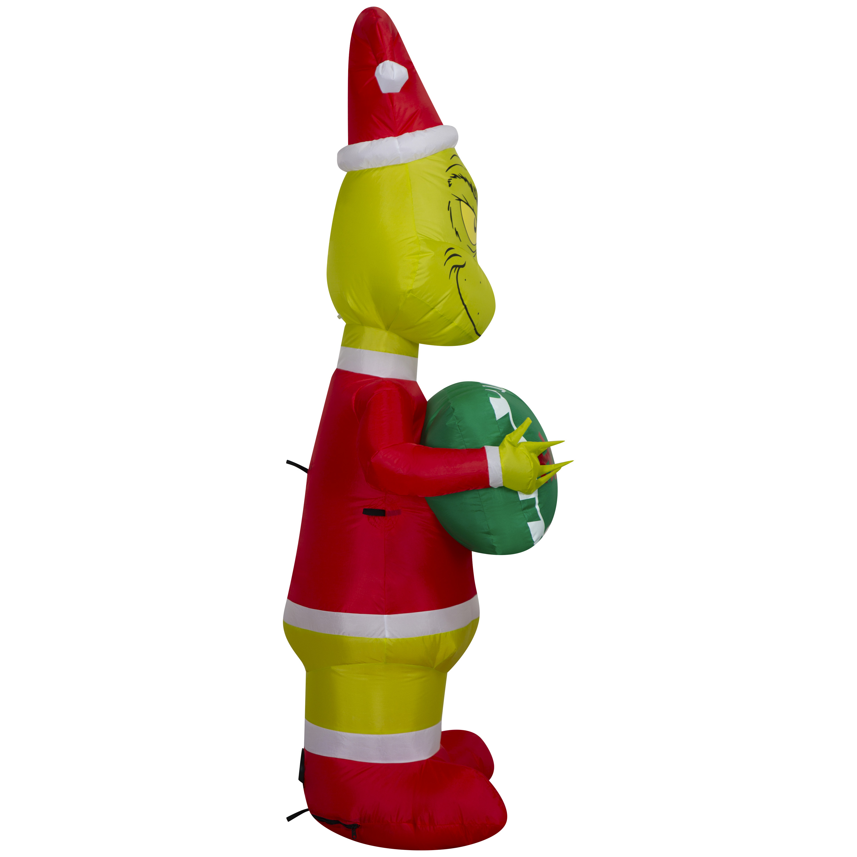 Grinch gonflable de Noël pour jardin Airblown tenant une pancarte MD Dr. Seuss (WM CA)