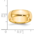 thumbnail image 3 of Bague Demi-Ronde Légère en Or Jaune 14K 6mm Taille 12.5, 3 of 3