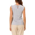 thumbnail image 3 of INSPIRE CHIC Women's Sleeveless Blouse Ruffled Pleated Wear-to-Work Chic Blouse S Grey, 3 of 6