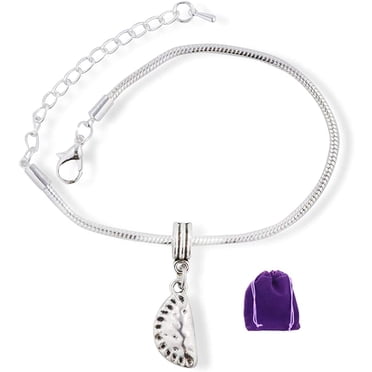 Bracelet Breloque Chaîne Serpent pour Cuisson de Nourriture Pierogi Dumpling (Argent)