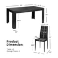 thumbnail image 2 of Gymax 9pcs Dining Set Wood Table and 8 Fabric Chairs Home Kitchen Modern, 2 of 9